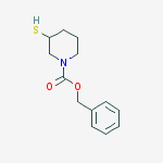 Structure of 1-Piperidinecarboxylic acid, 3-mercapto-, phenylmethyl ester