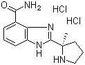 2-[(2R)-2-甲基-2-吡咯烷基]-1H-苯并咪唑-4-甲酰胺二盐酸盐结构式