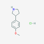 Chemical structure of 3-(4-methoxyphenyl)pyrrolidine,hydrochloride