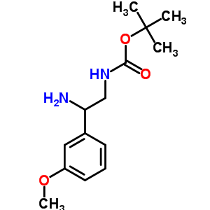 [2-氨基-2-(3-甲氧基苯基)乙基]氨基甲酸叔丁基酯结构式