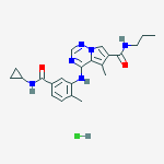 4-[5-(cyclopropylcarbamoyl)-2-methylanilino]-5-methyl-n-propylpyrrolo[2,1-f][1,2,4]triazine-6-carboxamide;hydrochloride结构式