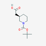(R)-N-BOC-2-(哌啶-3-YL)乙酸结构式