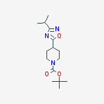 Structure of tert-butyl 4-(3-propan-2-yl-1,2,4-oxadiazol-5-yl)piperidine-1-carboxylate