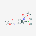 Structure of 1H-Indole-1-carboxylic acid, 2-borono-5-[[(1,1-dimethylethoxy)carbonyl]amino]-, 1-(1,1-dimethylethyl) ester