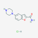 Structure of 5-(1-Piperazinyl)-2-benzofurancarboxamide hydrochloride