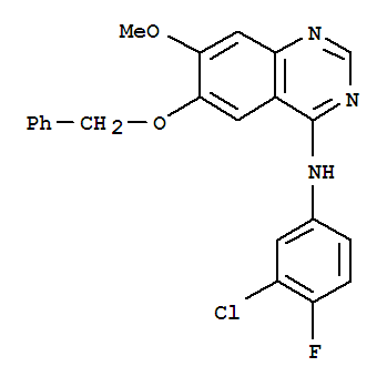 Structure of 4-Quinazolinamine,N-(3-chloro-4-fluorophenyl)-7-methoxy-6-(phenylmethoxy)-