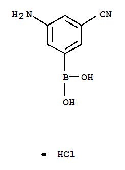 Structure of 3-AMINO-5-CYANOBENZENEBORONIC ACID HYDROCHLORIDE 97