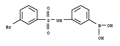 3-(3-溴苯基磺酰氨基)苯基硼酸结构式