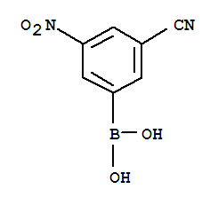 Structure of 3-CYANO-5-NITROBENZENEBORONIC ACID 98