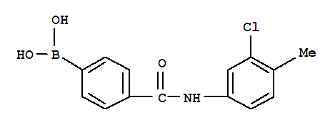 Structure of 4-(3-CHLORO-4-METHYLPHENYLCARBAMOYL)PHENYLBORONIC ACID