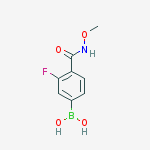 Structure of 3-FLUORO-4-(METHOXYCARBAMOYL)BENZENEBORONIC ACID 97