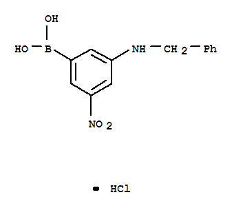 3-(苄基氨基)-5-硝基苯基硼酸盐酸盐结构式