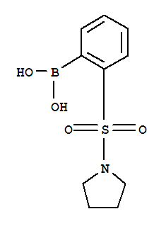 Structure of 2-(PYRROLIDIN-1-YLSULPHONYL)BENZENEBORONIC ACID 97