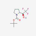 1-Pyrrolidinecarboxylic acid, 2-(2,2,2-trifluoro-1-hydroxyethyl)-,1,1-dimethylethyl ester, (2S)-结构式