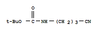 Structure of Carbamic acid,N-(3-cyanopropyl)-, 1,1-dimethylethyl ester