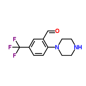 Structure of 2-piperazin-1-yl-5-(trifluoromethyl)benzaldehyde