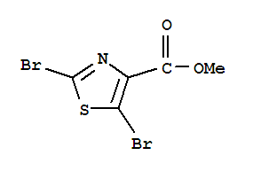 Structure of 4-Thiazolecarboxylic acid, 2,5-dibromo-, methyl ester