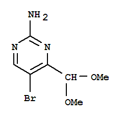 Structure of 2-pyrimidinamine, 5-bromo-4-(dimethoxymethyl)-