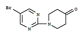 1-(5-溴-2-嘧啶)-4-哌啶酮结构式