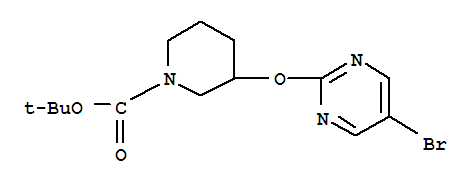 Structure of 3-(5-BROMOPYRIMIDIN-2-YLOXY)PIPERIDINE-1-CARBOXYLIC ACID TERT-BUTYL ESTER