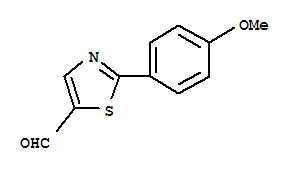 Structure of 2-(4-methoxyphenyl)-1,3-thiazole-5-carbaldehyde
