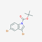 Structure of 1-BOC-3,5-DIBROMOINDOLE,95+%