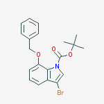 Structure of tert-butyl 7-benzyloxy-3-bromo-indole-1-carboxylate