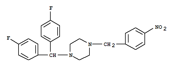 1-[Bis(4-fluorophenyl)methyl]-4-(4-nitrobenzyl)piperazine结构式