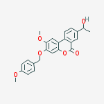 Structure of 8-(1-hydroxyethyl)-2-methoxy-3-[(4-methoxyphenyl)methoxy]benzo[c]chromen-6-one