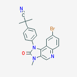Structure of Benzeneacetonitrile, 4-(8-bromo-2,3-dihydro-3-methyl-2-oxo-1H-imidazo[4,5-c]quinolin-1-yl)-a,a-dimethyl-