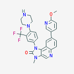 8-(6-Methoxypyridin-3-yl)-3-methyl-1-[4-(piperazin-1-yl)-3-trifluoromethylphenyl]-1,3-dihydroimidazo[4,5-c]quinolin-2-one结构式