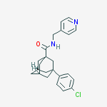 3-(4-氯苯基)-N-(4-吡啶基甲基)金刚烷-1-甲酰胺结构式