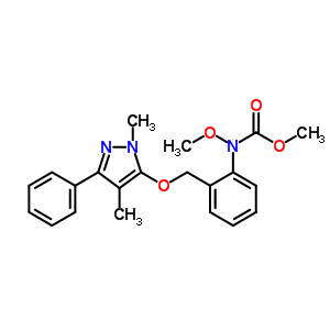 Structure of methyl N-[2-[(2,4-dimethyl-5-phenyl-pyrazol-3-yl)oxymethyl]phenyl]-N-methoxy-carbamate