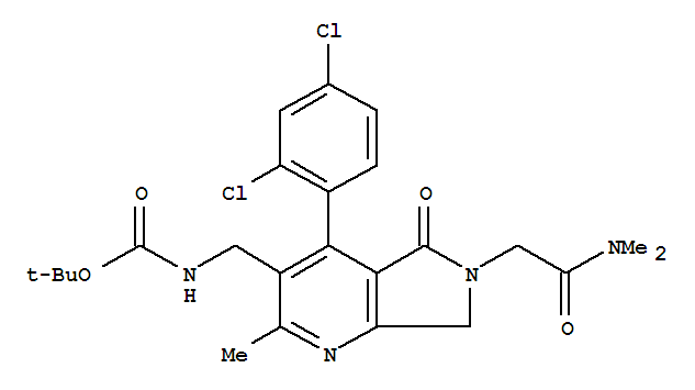 Structure of [4-(2,4-Dichlorophenyl)-6-dimethylcarbamoylmethyl-2-methyl-5-oxo-6,7-dihydro-5H-pyrrolo[3,4-b]pyridin-3-ylmethyl]carbamic acid tert-butyl ester