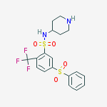 5-(苯磺酰基)-N-(哌啶-4-基)-2-(三氟甲基)苯磺酰胺结构式