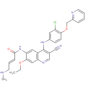 Structure of 2-Butenamide,N-[4-[[3-chloro-4-(2-pyridinylmethoxy)phenyl]amino]-3-cyano-7-ethoxy-6-quinolinyl]-4-(methylamino)-, (2E)-