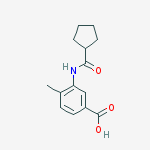 Structure of 3-[(cyclopentylcarbonyl)amino]-4-methylbenzoic acid
