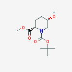Structure of (2S,5S)-1-tert-butyl 2-methyl 5-hydroxypiperidine-1,2-dicarboxylate
