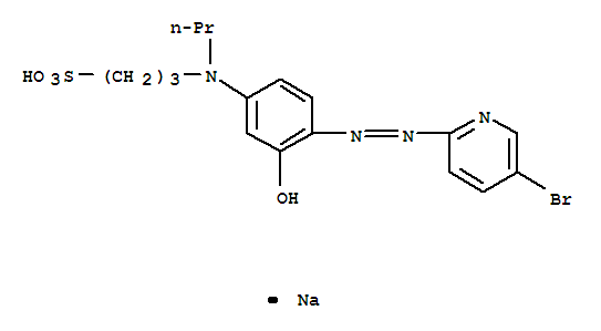Structure of 2-(5-BROMO-2-PYRIDYLAZO)-5-[N-N-PROPYL-N-(3-SULFOPROPYL)AMINO]PHENOL