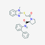 Structure of N-[1,1'-Biphenyl]-2-yl-1-[2-[(1-methyl-1H-benzimidazol-2-yl)thio]acetyl-2-pyrrolidinedicarboxamide