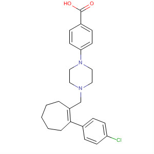 Structure of Benzoic acid,4-[4-[[2-(4-chlorophenyl)-1-cyclohepten-1-yl]methyl]-1-piperazinyl]-