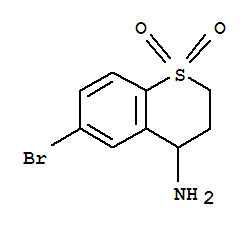 Structure of 6-bromo-3,4-dihydro-2H-S,S-Di-oxo-thiochromen-4-amine hydrochloride