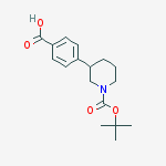 Structure of 4-[1-[(2-methylpropan-2-yl)oxycarbonyl]piperidin-3-yl]benzoic acid