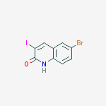 Structure of 6-bromo-3-iodo-2(1H)-Quinolinone