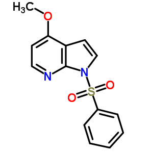 Structure of 1H-Pyrrolo[2,3-b]pyridine, 4-methoxy-1-(phenylsulfonyl)-