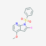 1H-Pyrrolo[2,3-b]pyridine, 2-iodo-4-methoxy-1-(phenylsulfonyl)-结构式