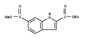 Structure of 1H-Indole-2,6-dicarboxylicacid, 2-ethyl 6-methyl ester