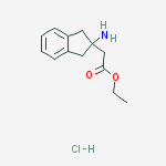 Ethyl 2-(2-amino-2,3-dihydro-1H-inden-2-yl)acetate hydrochloride结构式
