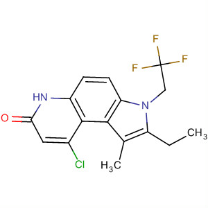 Chemical structure of 7H-Pyrrolo[3,2-f]quinolin-7-one,9-chloro-2-ethyl-3,6-dihydro-1-methyl-3-(2,2,2-trifluoroethyl)-