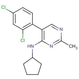 4-Pyrimidinamine, N-cyclopentyl-5-(2,4-dichlorophenyl)-2-methyl-结构式